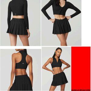 ALO YOGA BLACK BUNDLE CARDIGAN AND SPORTS BRA IN BLACK. SOLD OUT shrug sweater